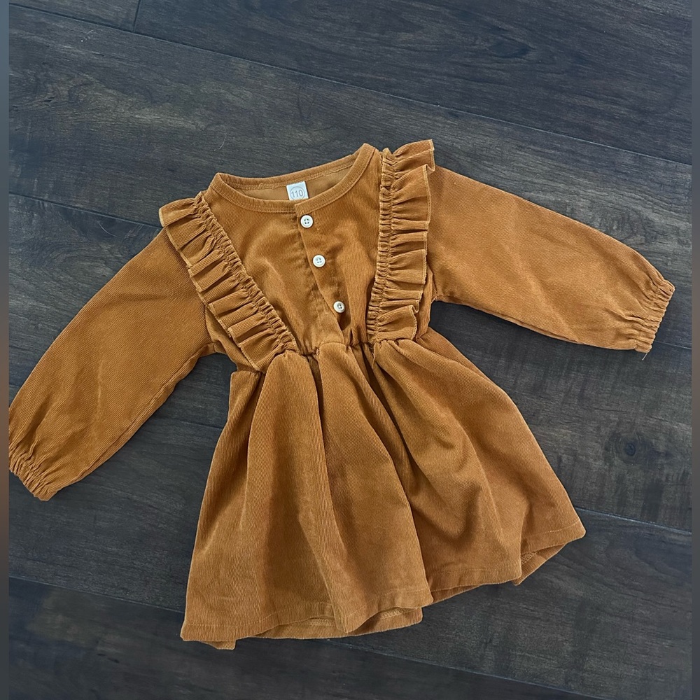 Girls 4T Courderoy Mustard/Deep Marigold color Dress